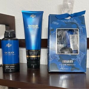 Bath & Body Works Mens- Oceans Gift Box, Cologne, and Hydration Cream Set. NWT